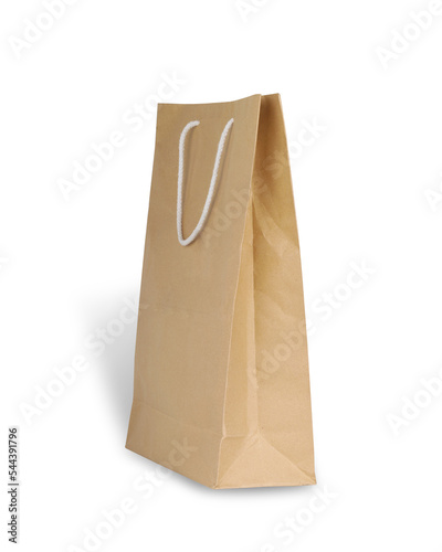  paper shopping bag isolate on white background with clipping path.