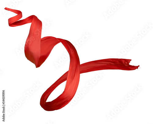red ribbon on white background