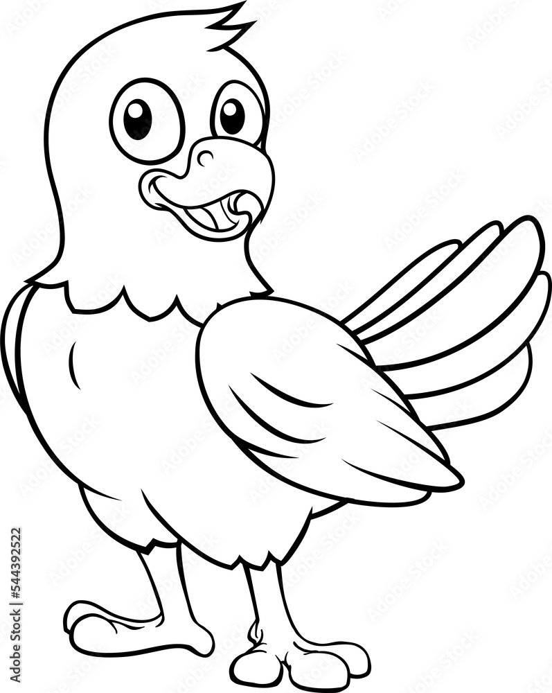 Bald Eagle Hawk Falcon Cartoon Coloring Mascot