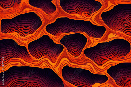 Fototapeta Pattern illustration of molten hot lava
