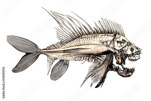 Fantastic fish skeleton. Di...