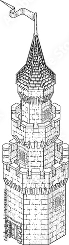 Wizards Fantasy Tower Castle Building Map Icon
