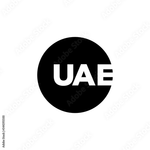 UAE typography on round. UAE lettering.