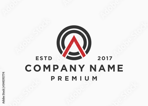 letter a circle logo design vector illustration template