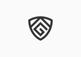 letter ag with shield logo design vector illustration template