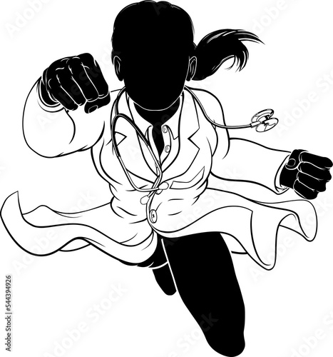 Doctor Woman Flying Super H...