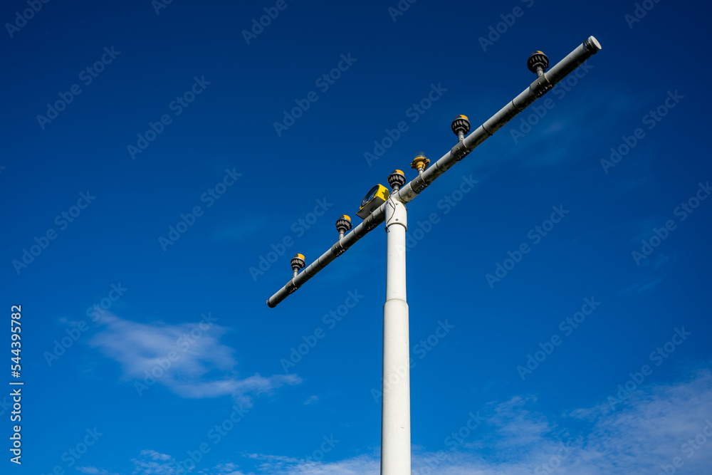 beacon at the airport with blue sky