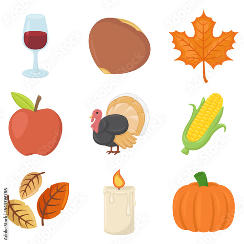 Thanksgiving Sign Emoji Icon Illustration. Fall Holidays Vector Symbol Emoticon Design Clip Art Sign Comic Style.