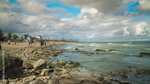 Russia. Dagestan. October 23, 2022. The coast of the Caspian Sea in Makhachkala.