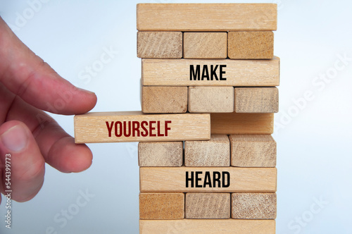 Wallpaper Mural Make yourself heard text on wooden blocks. Motivational concept. Torontodigital.ca