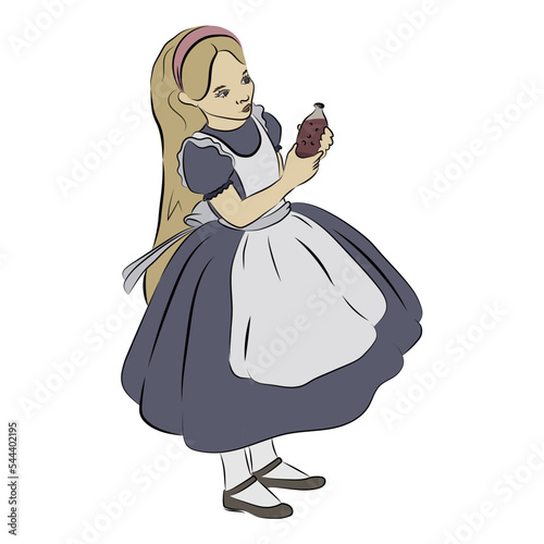 Vector portrait of a cute girl. Beautiful woman in a modern design of realistic graphic paper. Illustration of student learning. Creative paper Art, an educational concept