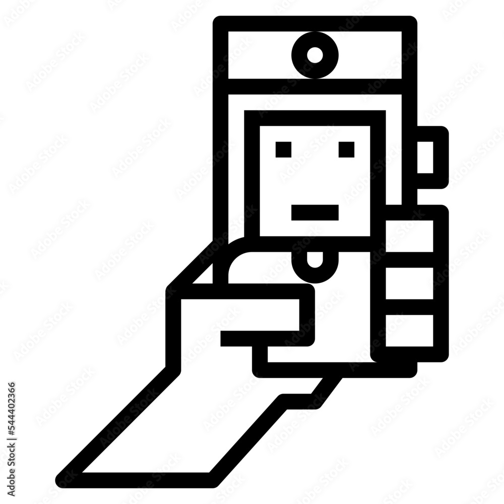 selfie line icon style