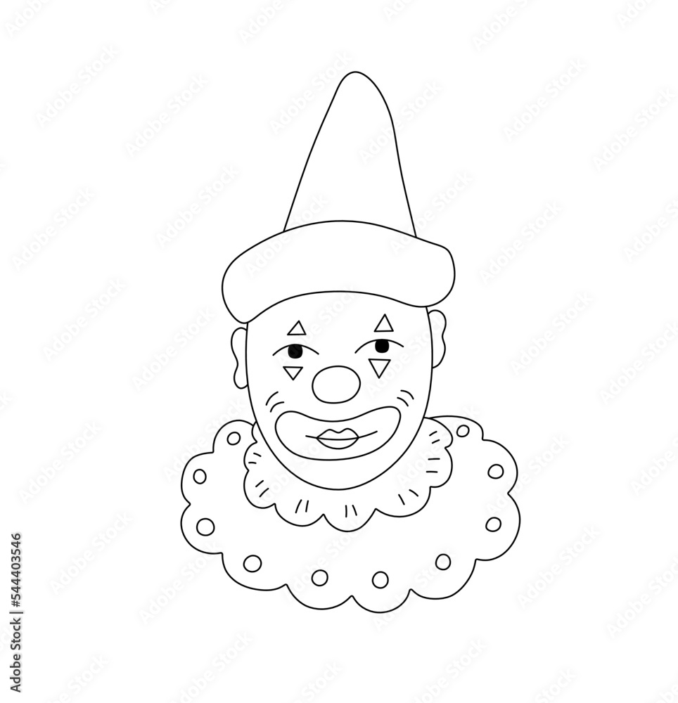 Cartoon Drawing Of A Creepy Clown Face 5520229 Vector Art at Vecteezy
