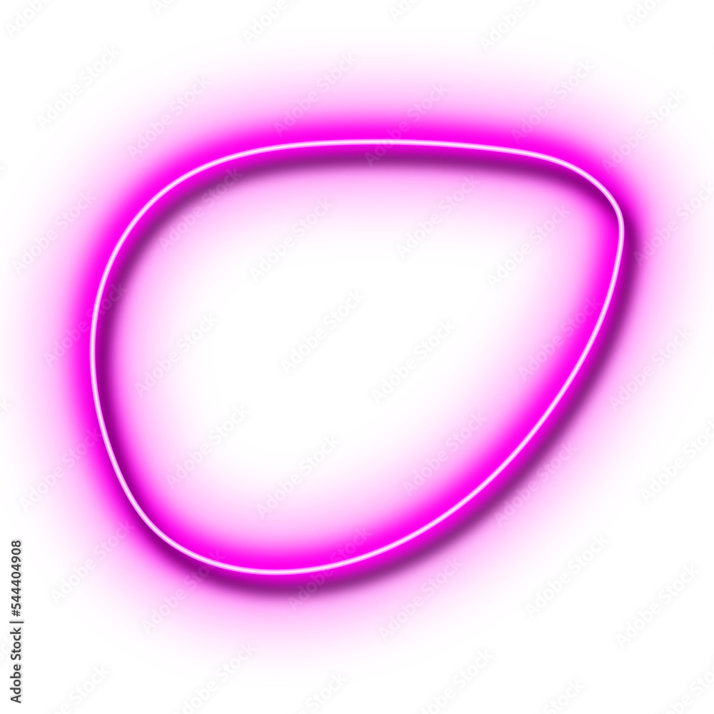 Abstract Pink Neon Blob Outline Shape. Design Element. Abstract Pink Neon Blob Outline Shape. Design Element.