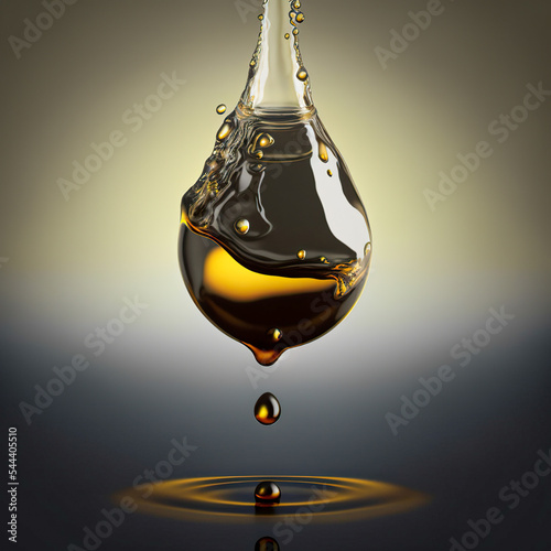 drop of crude oil - illustration for fossil fuels