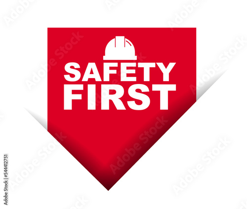 red vector illustration banner safety first