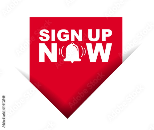 red vector illustration banner sign up now