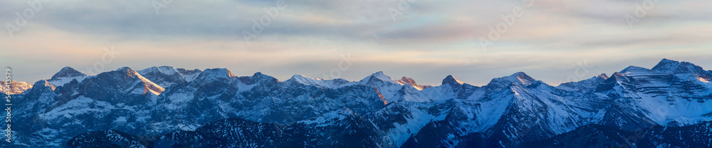 Mountains panoraic view of the alps 