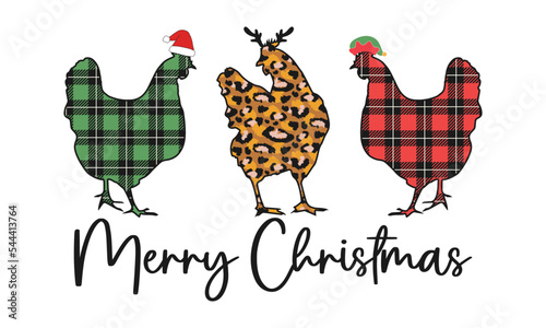 Chickens Christmas Light Vector T-shirt