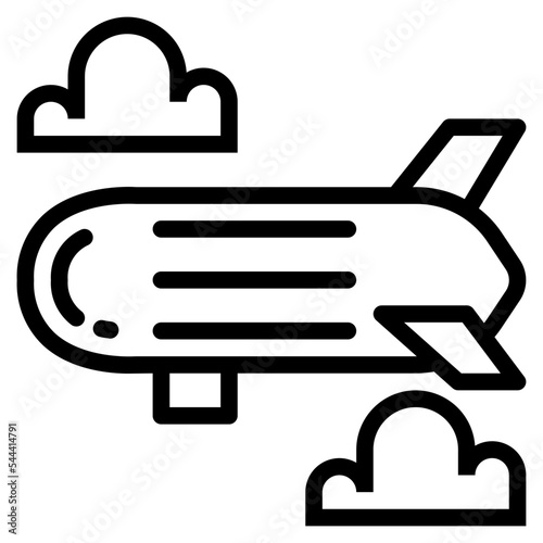zeppelin line icon style