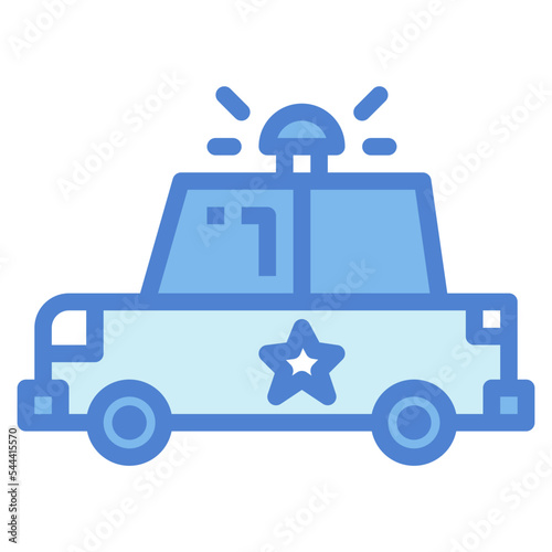 police car two tone icon style