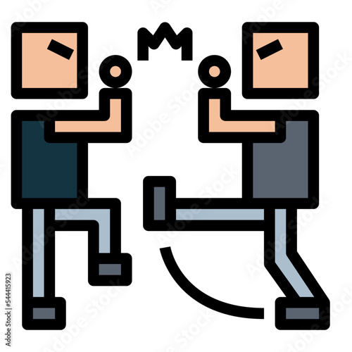 brawl filled outline icon style