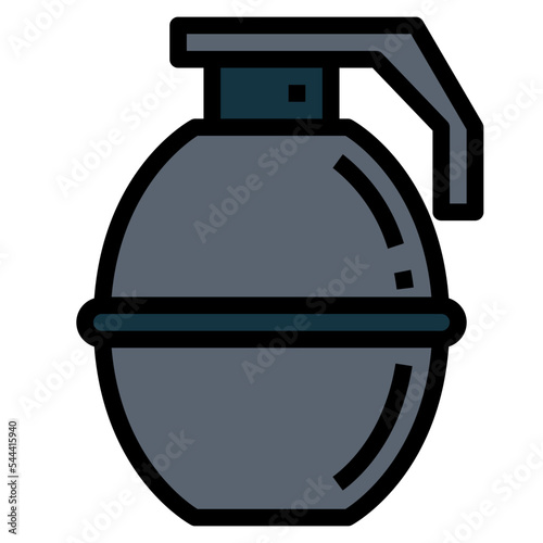 hand grenade filled outline icon style