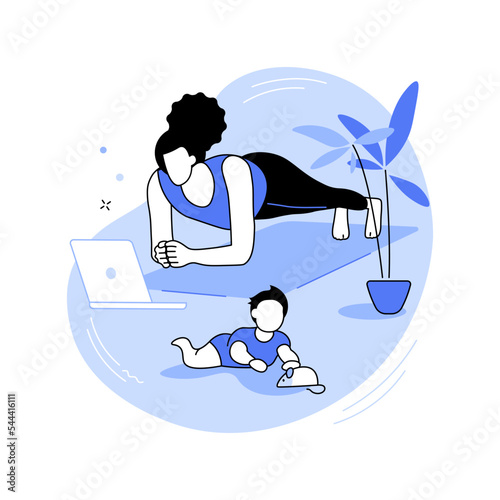 Postpartum fitness isolated cartoon vector illustrations.