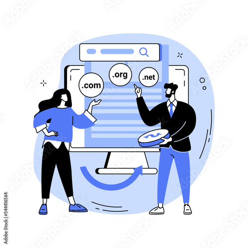Domain name trading isolated cartoon vector illustrations.
