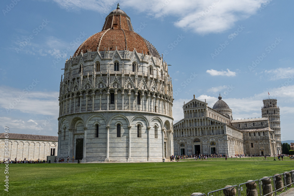 Baptistery of Pisa in Piazza del Duomo, Italy.