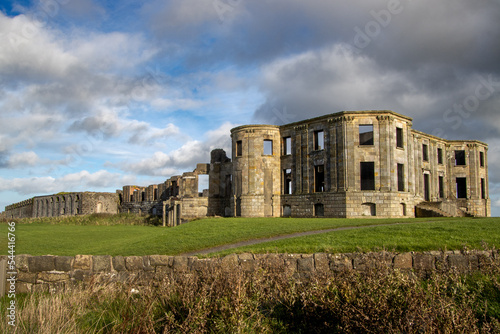Downhill Demesne at Mussenden Temple, destroyed mansion in Corelaine, Northern Ireland.