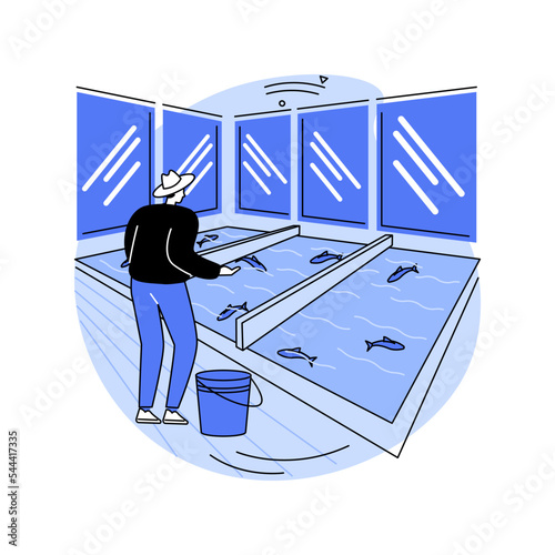 Fish farming isolated cartoon vector illustrations.