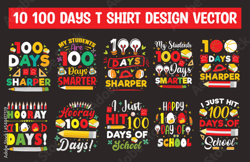 100 day of school t shirt design bundle