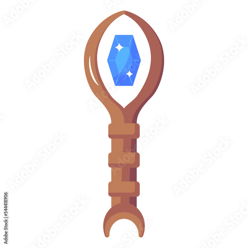 Modern flat icon of magic wand