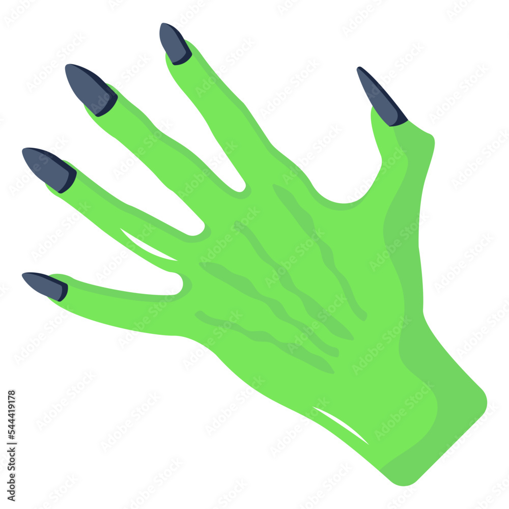 Obraz premium A spooky dead hand flat vector