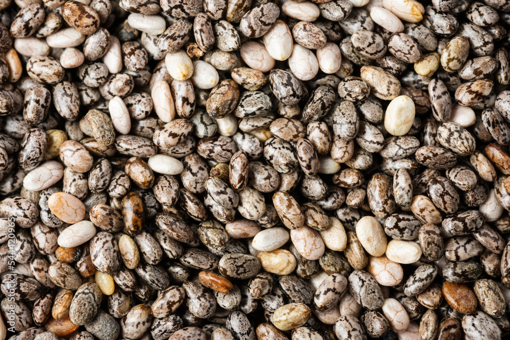 Chia seeds, texture background closeup. Chia seeds, texture background closeup.