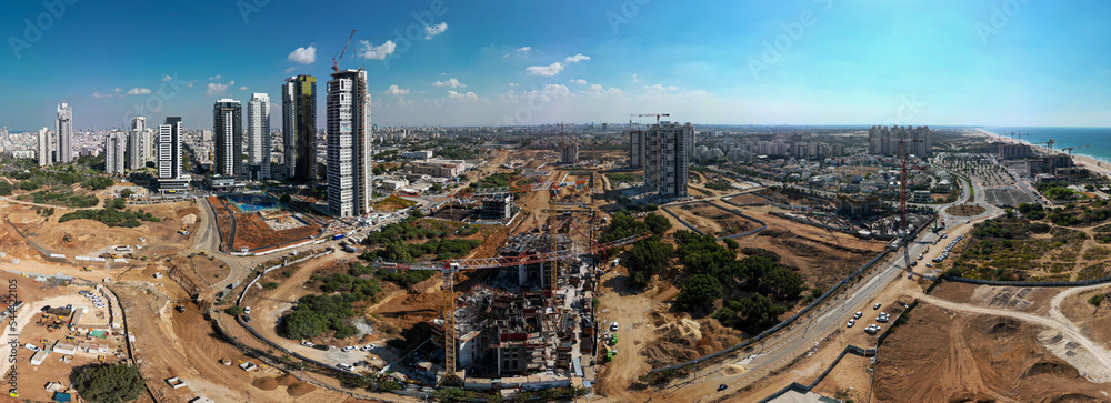 Urban development- City of Bat Yam- Israel- from a birds eye view- drone HD Image