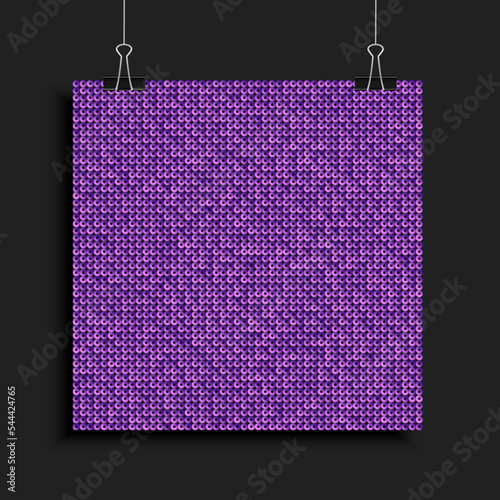 Square poster made violet sequins or glitters