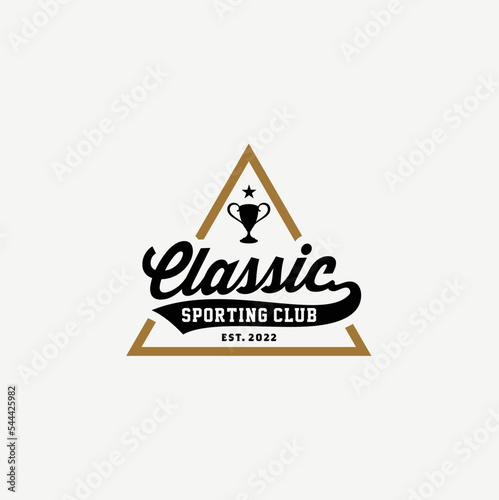 Champion Trophy Cup for Vintage Retro Sport Bar Club Cafe Tavern Restaurant logo design inspiration 
