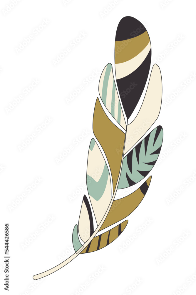 Feather in Scandinavian style. Tribes vector illustration Feather in Scandinavian style. Tribes vector illustration