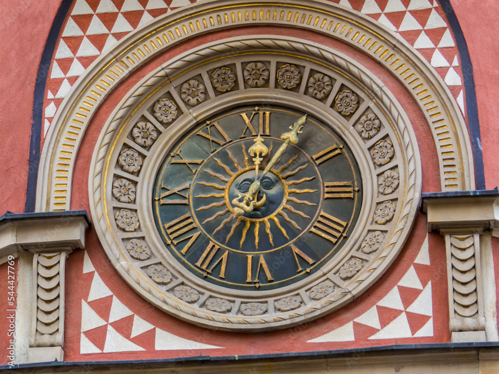 Clock in Old Town Market Square, Warsaw