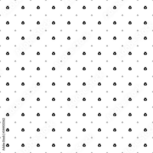 Square seamless background pattern from black instant coffee symbols are different sizes and opacity. The pattern is evenly filled. Vector illustration on white background