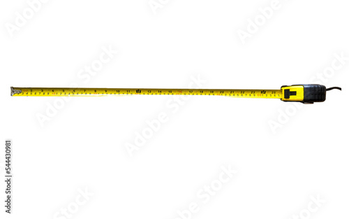 yellow measuring tape in PNG, yellow tape measure without background photo