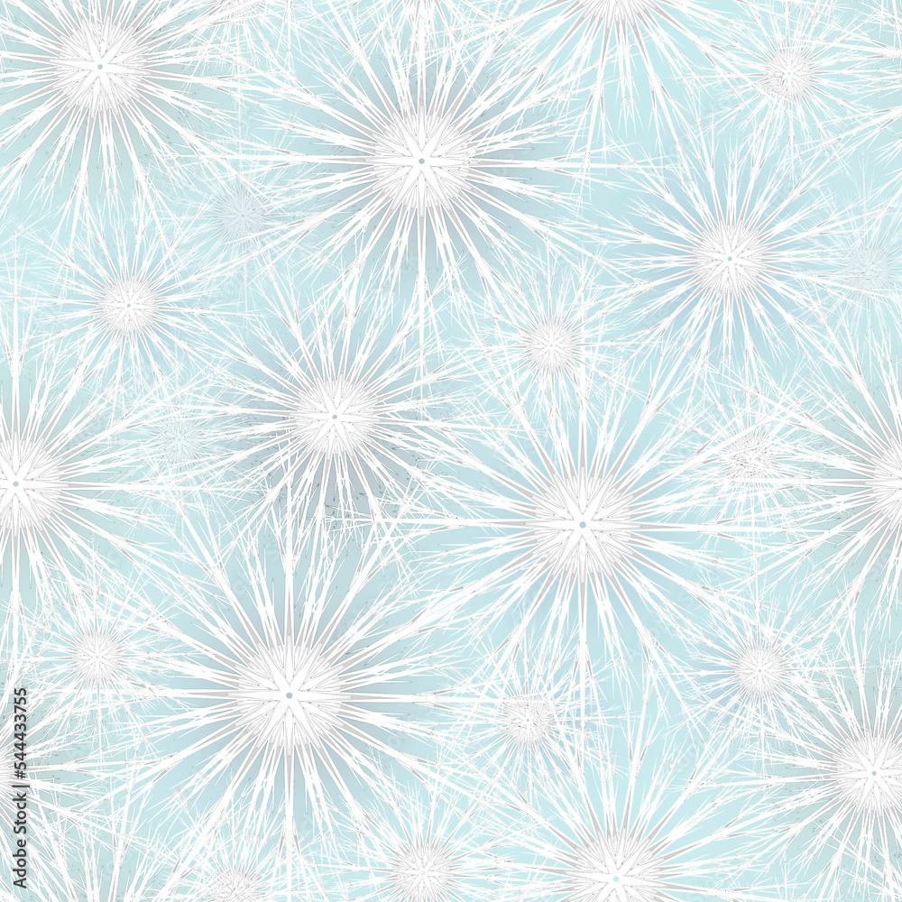 Seamless pattern. Blue snowflakes on a white background. Seamless pattern. Blue snowflakes on a white background.