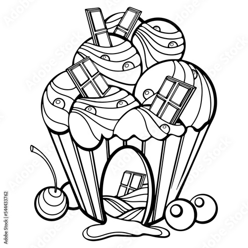 Colouring book ,honey cake, cup cake, children colouring book