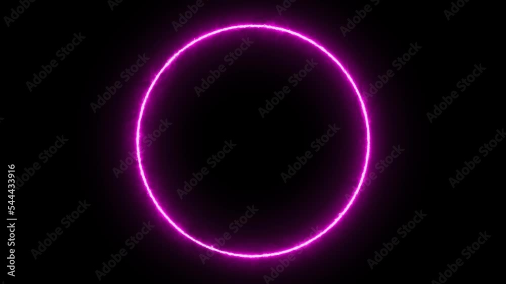 Circle Ring Electric Neon Pink Animation Loop Design Element with Copy Space Circle Ring Electric Neon Pink Animation Loop Design Element with Copy Space