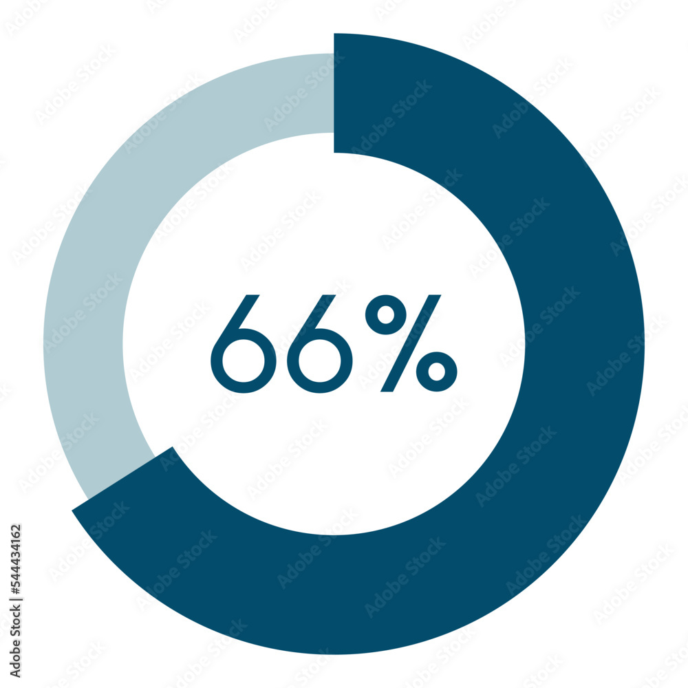 66 Percent circle Percentage Diagram Vector Illustration infographic 