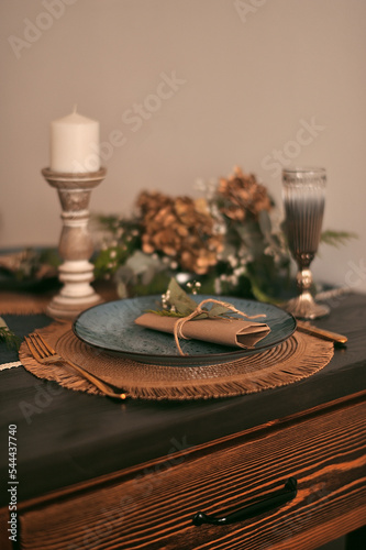 New Year's decoration of the festive table
