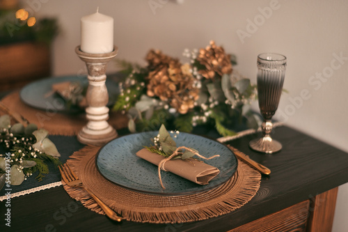 New Year's decoration of the festive table