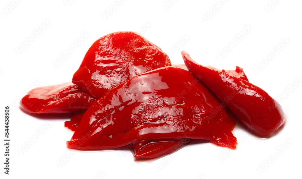 Roast and cooked red paprika isolated on white Roast and cooked red paprika isolated on white